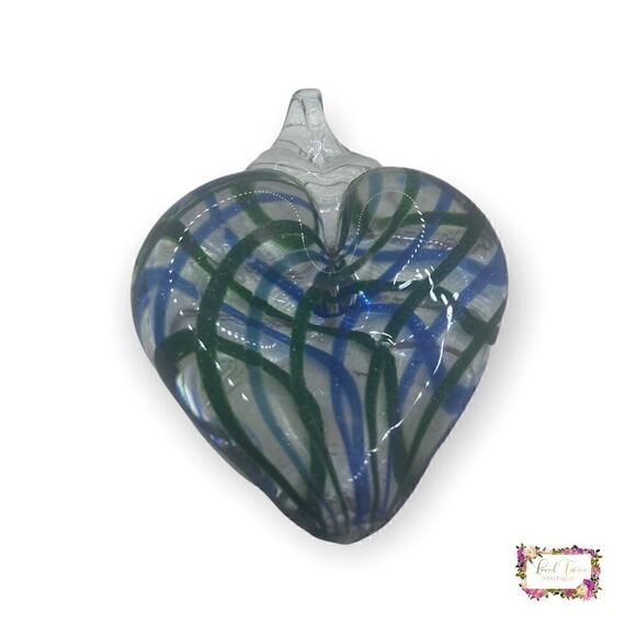 Signed Art Glass Heart Window Charm |Suncatcher, Heart Ornaments... - Picture 11 of 16